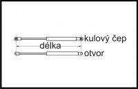 Plynov vzpra k boxu - s otvorem, dlka 585 mm